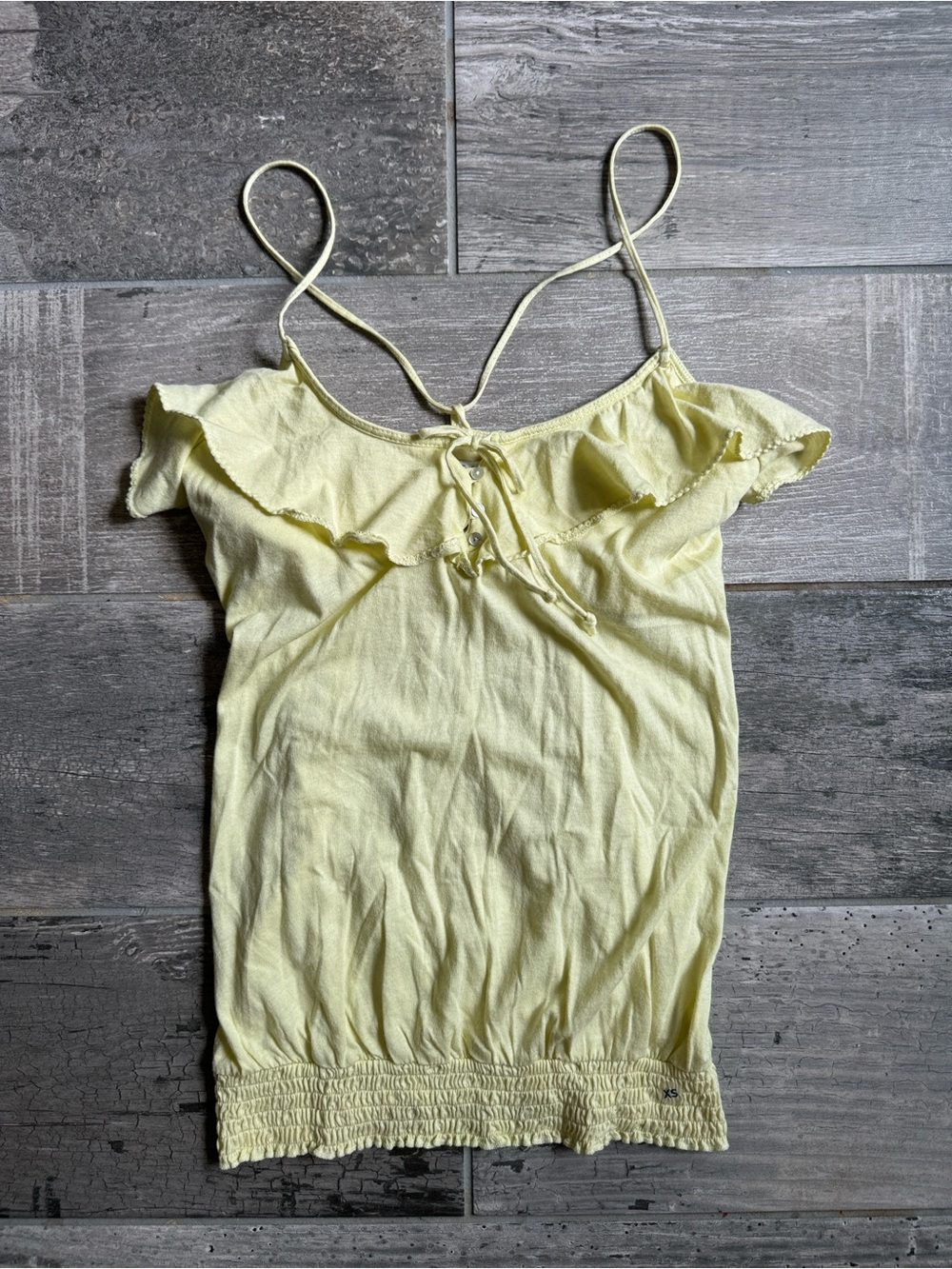 American Eagle Y2K Smocked Ruffle Camisole